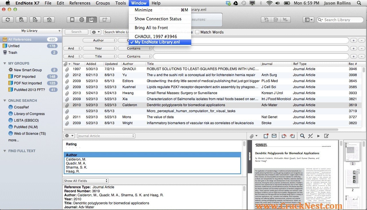 endnote for mac pages